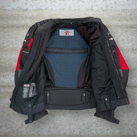 Vintage Joe Rocket Motorcycle Jacket Red Black Full Zip with Padding 90s - Picture 2 of 10